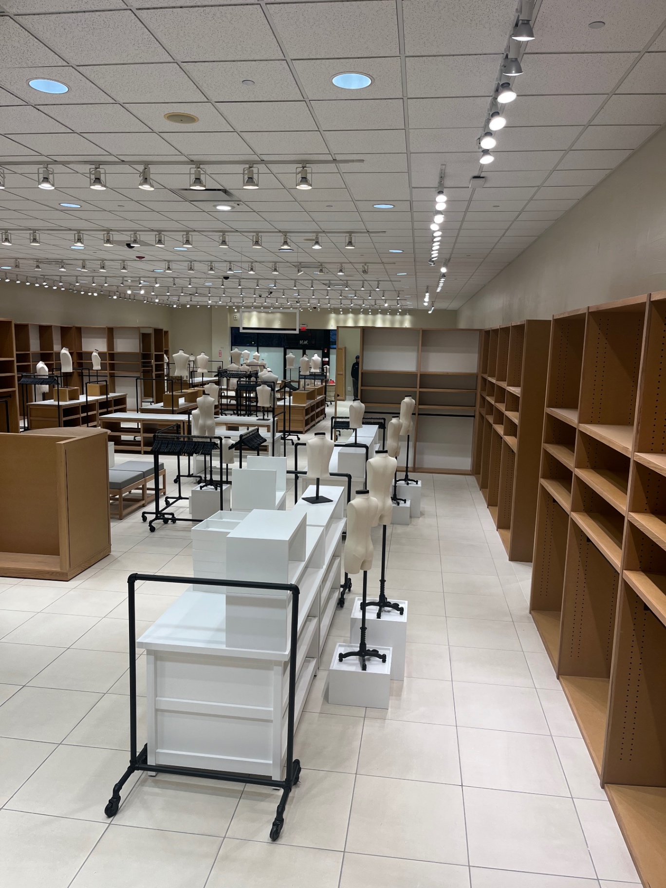 Oak shelving aisle