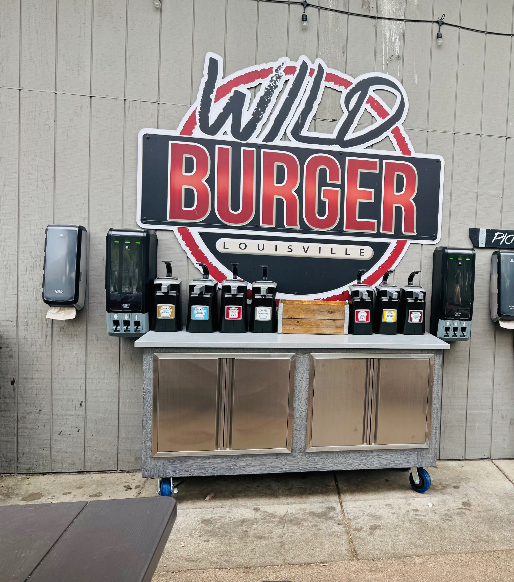 Wild Burger condiment cart